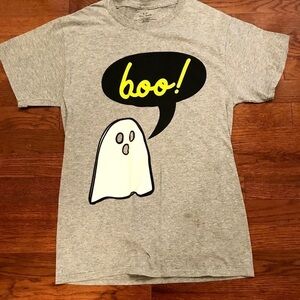 HALLOWEEN GHOST BOO GRAY SHIRT